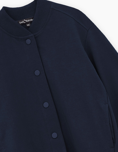 Тёмно-синий жакет-бомбер для девочки