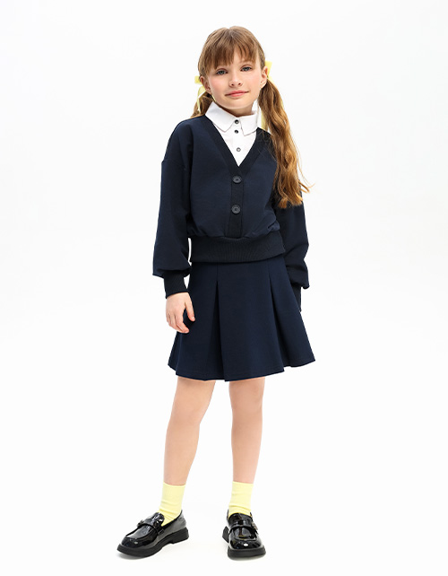 Тёмно-синяя обманка для девочки