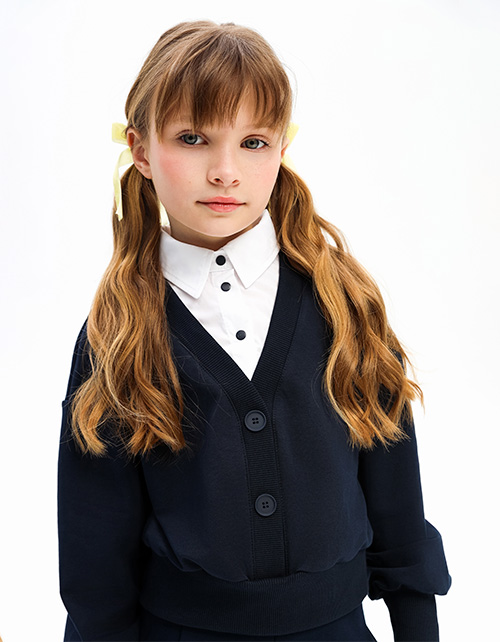 Тёмно-синяя обманка для девочки