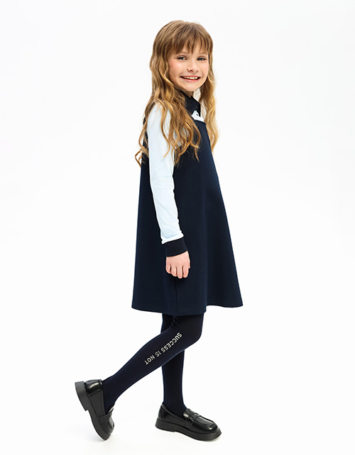 Тёмно-синий сарафан для девочки