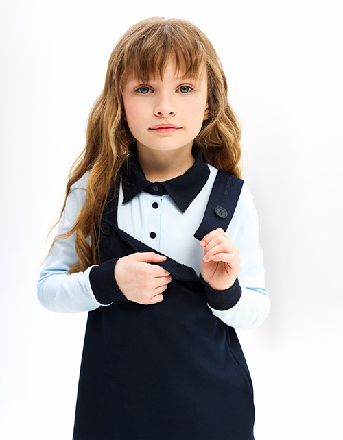 Тёмно-синий сарафан для девочки