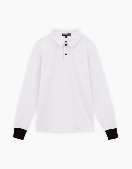 Белый джемпер-поло для мальчика