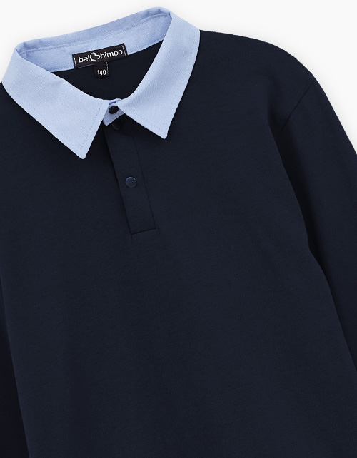 Тёмно-синий джемпер-поло для мальчика