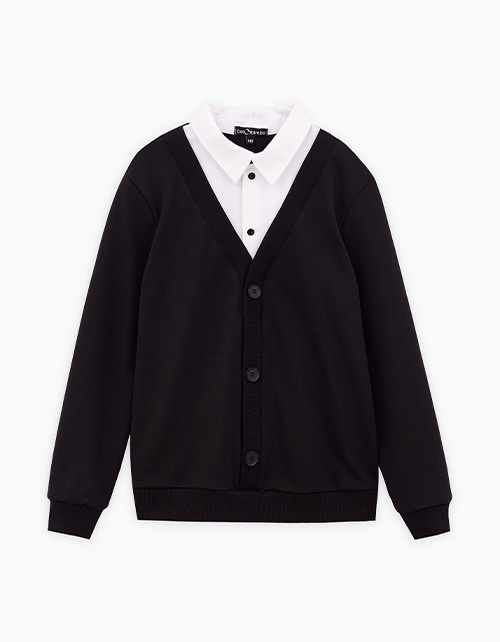 Чёрный джемпер-обманка для мальчика