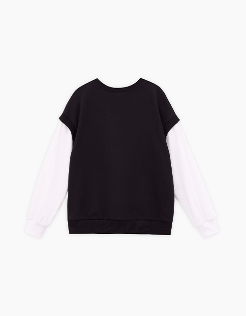 Чёрный джемпер-обманка для девочки