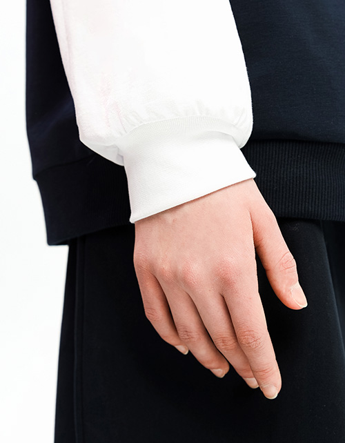 Тёмно-синий джемпер-обманка для девочки