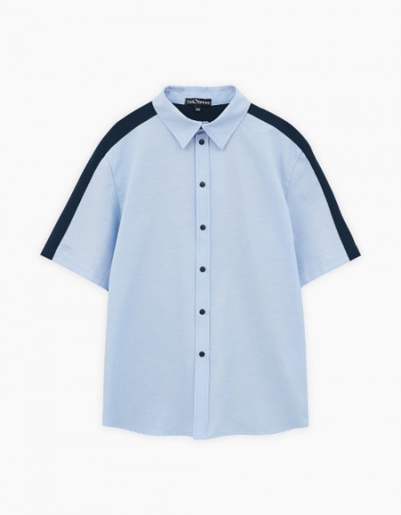 Голубая рубашка с коротким рукавом для мальчика