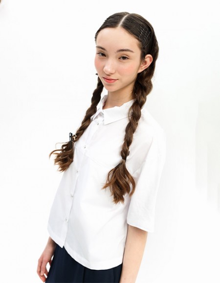 Белая кроп-рубашка для девочки