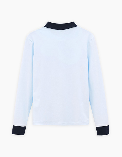 Голубой джемпер-поло для девочки