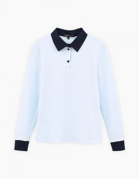 Голубой джемпер-поло для девочки Голубой джемпер-поло для девочки