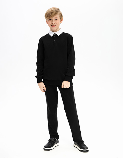 Чёрный джемпер-обманка для мальчика