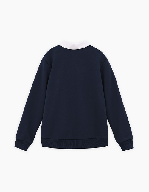 Тёмно-синий джемпер-обманка для мальчика