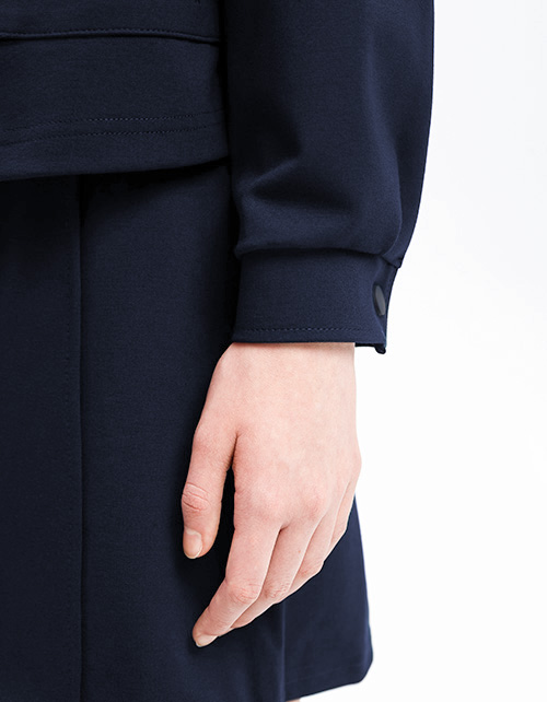 Тёмно-синий укороченный жакет для девочки