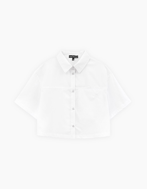 Белая кроп-рубашка для девочки