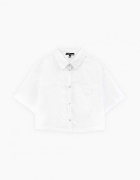 Белая кроп-рубашка для девочки