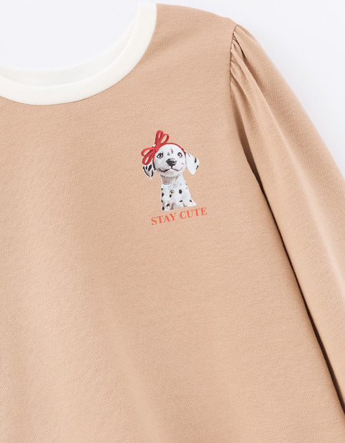 Бежевый лонгслив для девочки