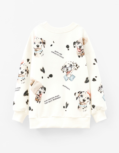 Свитшот оттенка молоко для девочки