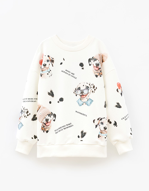 Свитшот оттенка молоко для девочки