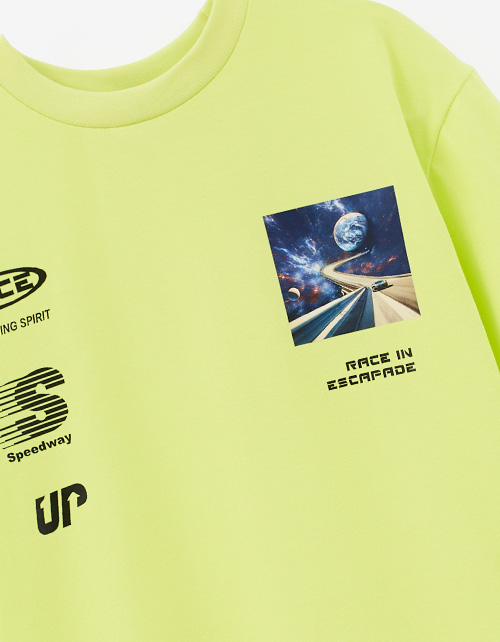 Дизайнерская футболка лайм для мальчика