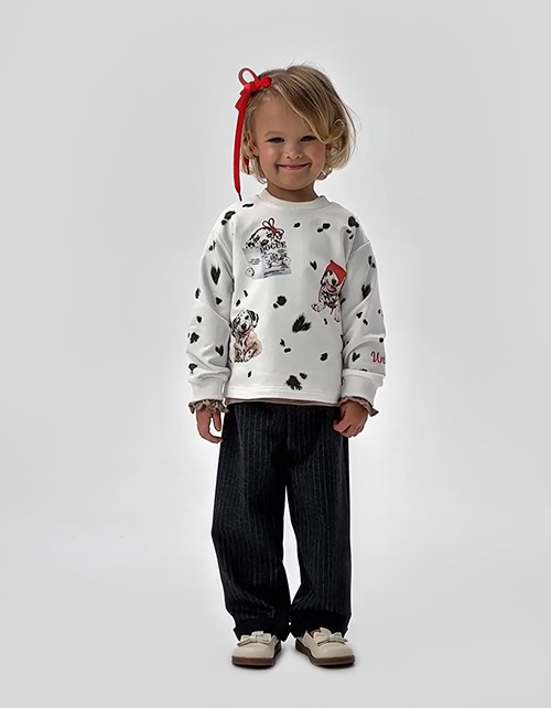 Свитшот оттенка молоко для девочки