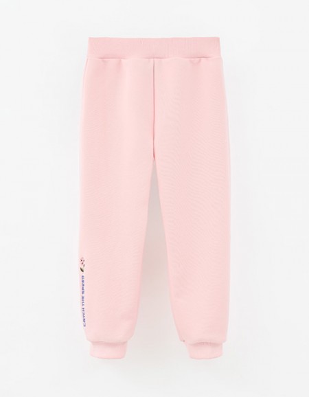 Светло-розовые брюки-джоггеры для девочки