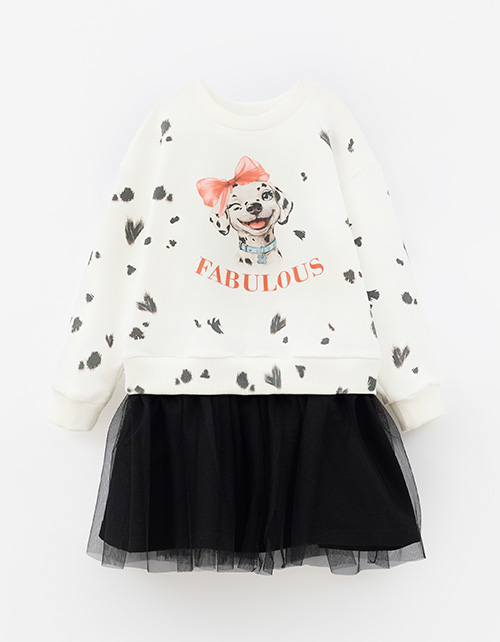 Платье с чёрной юбкой для девочки