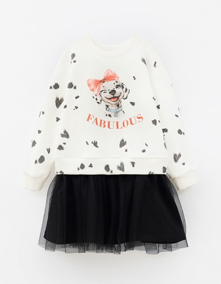 Платье с чёрной юбкой для девочки