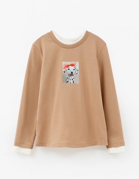 Бежевый лонгслив для девочки