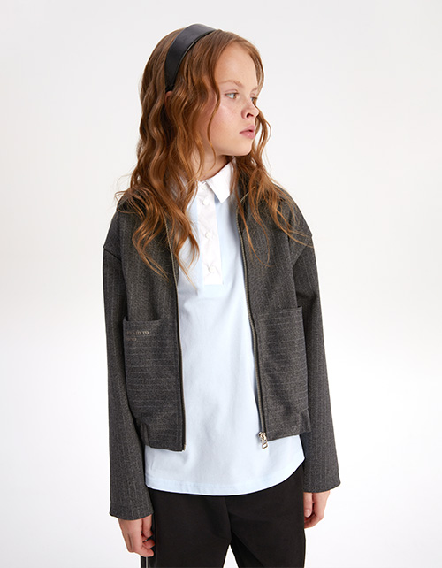 Серый жакет для девочки