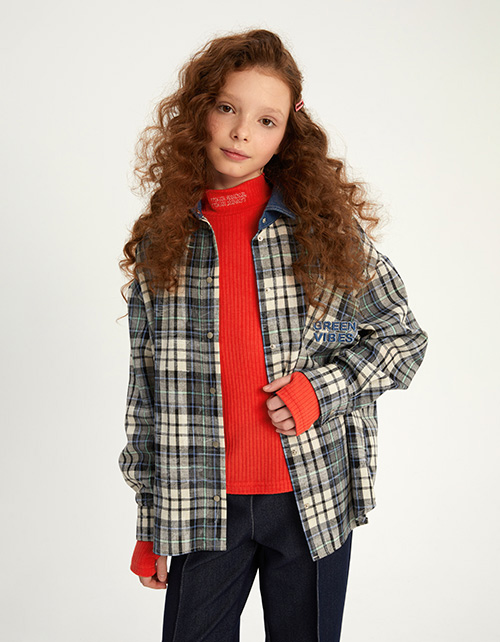 Рубашка в клетку для девочки