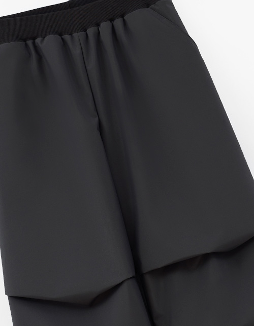 Чёрные утеплённые брюки-парашюты на флисе для девочки