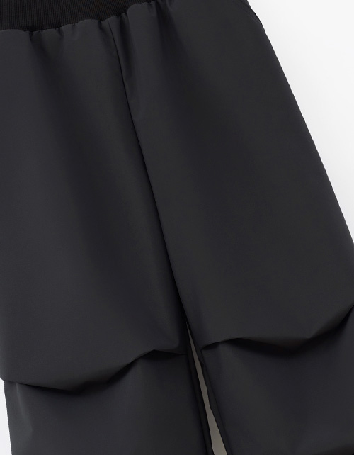 Чёрные утеплённые брюки-парашюты на флисе для мальчика