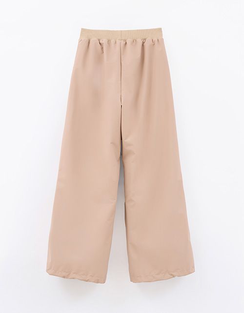 Бежевые утеплённые брюки-парашюты на флисе для девочки