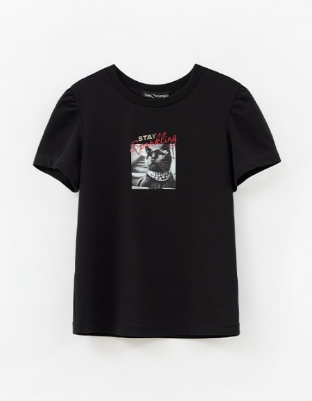 Чёрная футболка для девочки