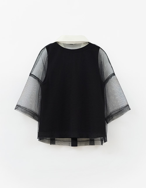 Стильная чёрная блузка для девочки