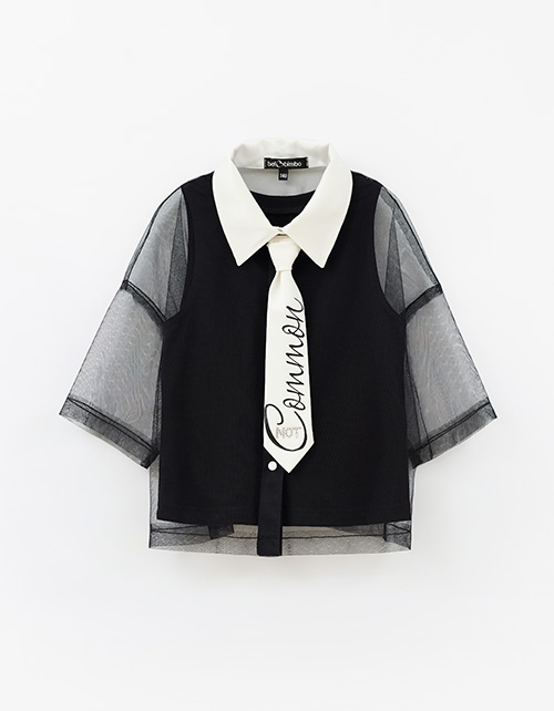 Стильная чёрная блузка для девочки