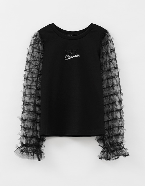 Чёрный лонгслив для девочки