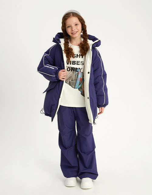 Зимняя двухсторонняя куртка для девочки