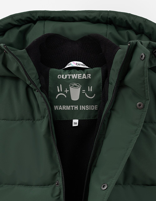 Тёмно-зелёная зимняя куртка для мальчика