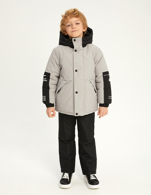 Чёрные утеплённые брюки для мальчика