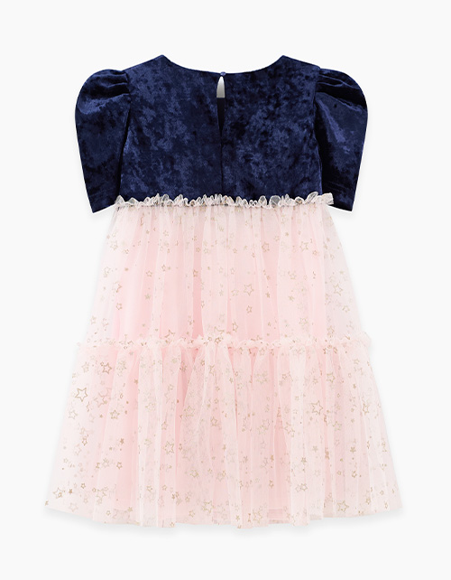 Контрастное платье звезды для девочки