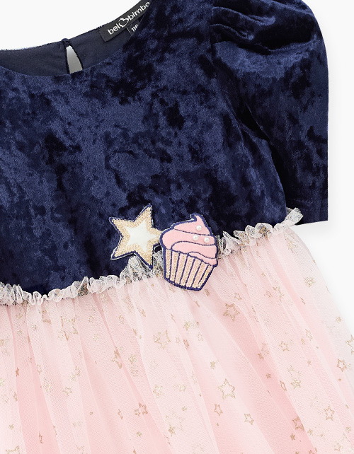 Контрастное платье звезды для девочки