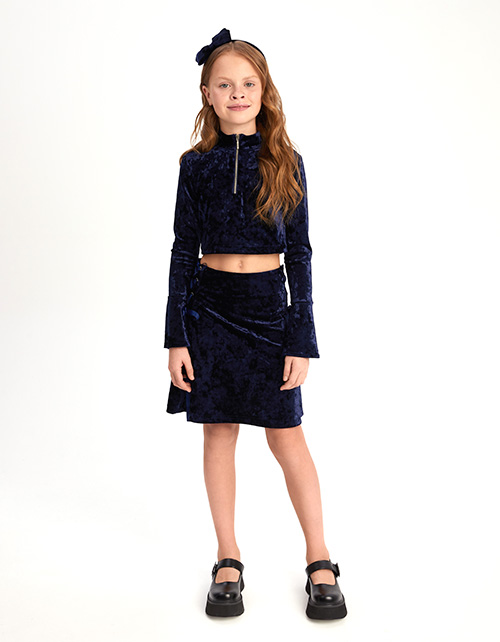 Бархатный кроп-топ для девочки