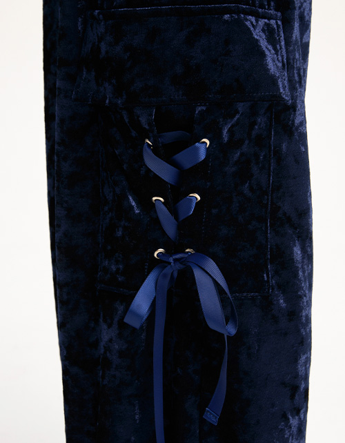 Бархатные брюки-карго для девочки