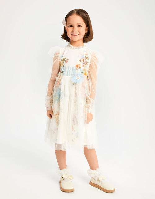 Дизайнерское воздушное нарядное платье для девочки