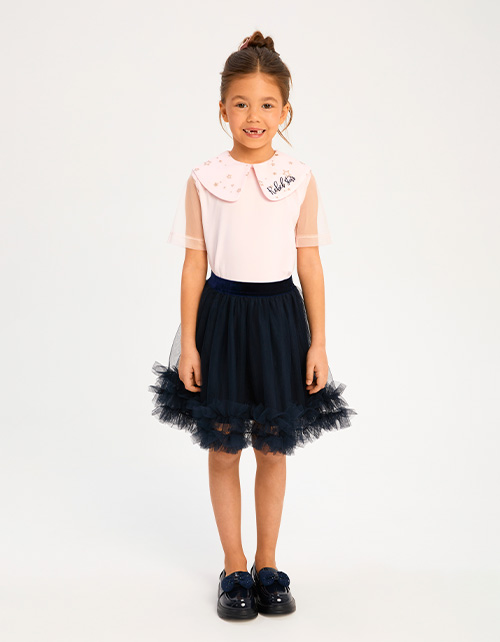 Футболка с воротником для девочки