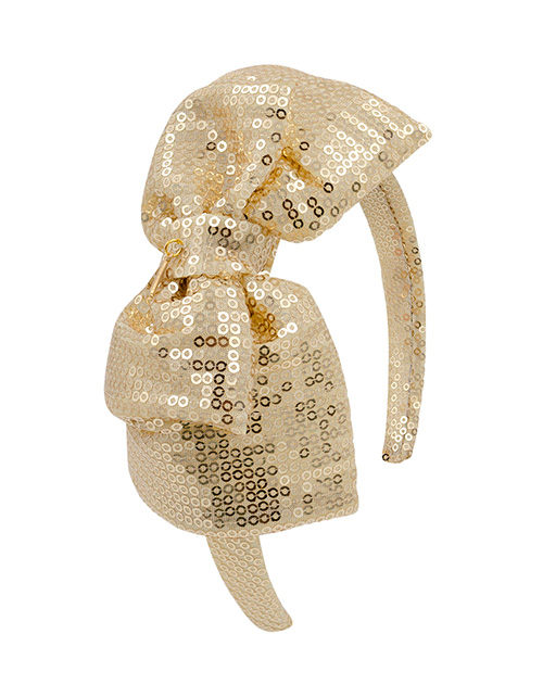 Элегантный золотой ободок с бантом