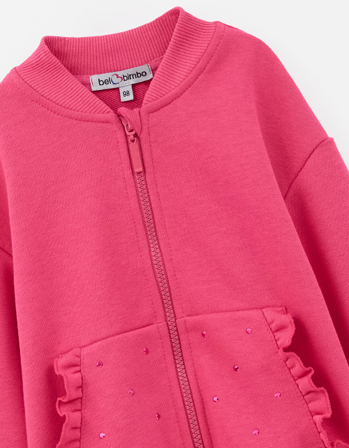 Жакет-бомбер в оттенке фуксия для девочки
