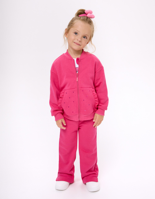 Жакет-бомбер в оттенке фуксия для девочки