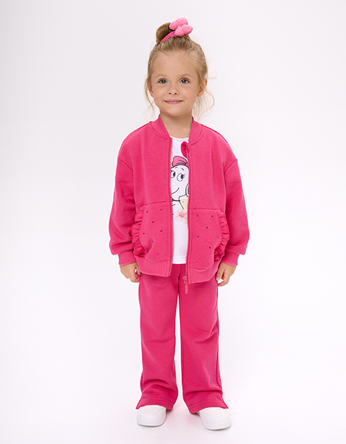 Жакет-бомбер в оттенке фуксия для девочки